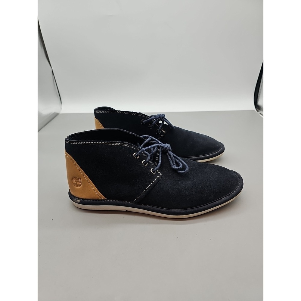 TIMBERLAND A12JV CITY SHUFFLER CHUKKA BOOTS Mens 7.5 Blue Lace Suede